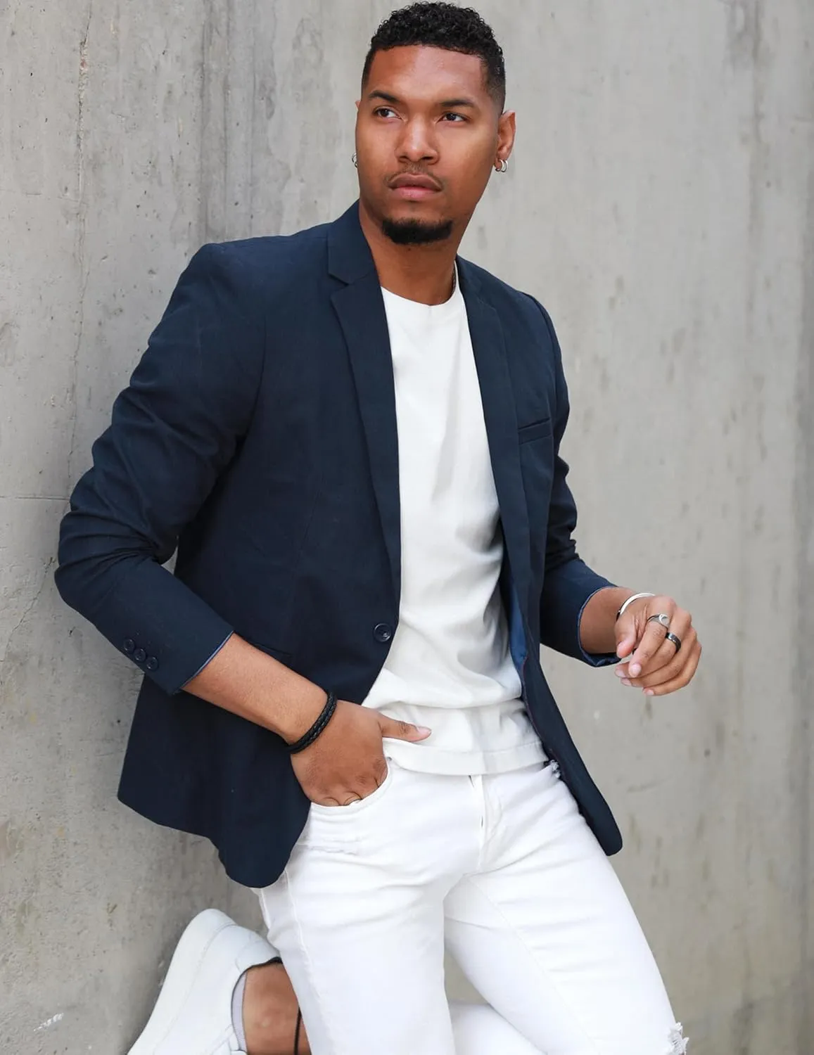 COOFANDY Men's Sports Coat Casual Blazer Slim Fit One Button Cotton Suit Jacket Formal Dress Wear