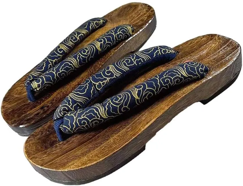 Couples Clogs Slippers,Japanese Traditional Clogs Geta Sandals,Flip-flops Flat Sole Female Sandals Anti- skid Fashion Summer Beach Footwear for Women Girls