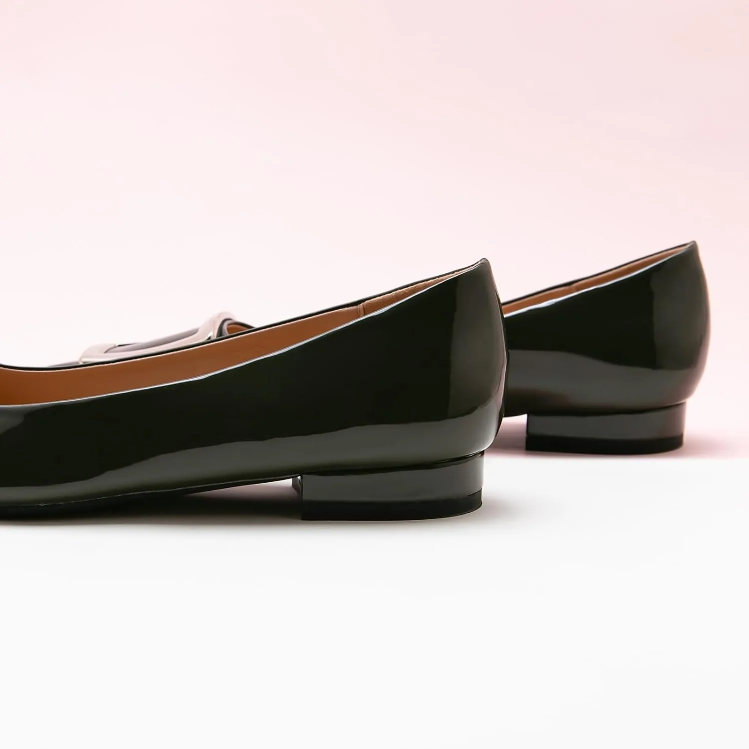 C.Paravano Flats Shoes for Women Pointed Toe Flats Dressy Flats Ballet Flats Shoes Patent Leather Shoes Comfortable Slip On Flat
