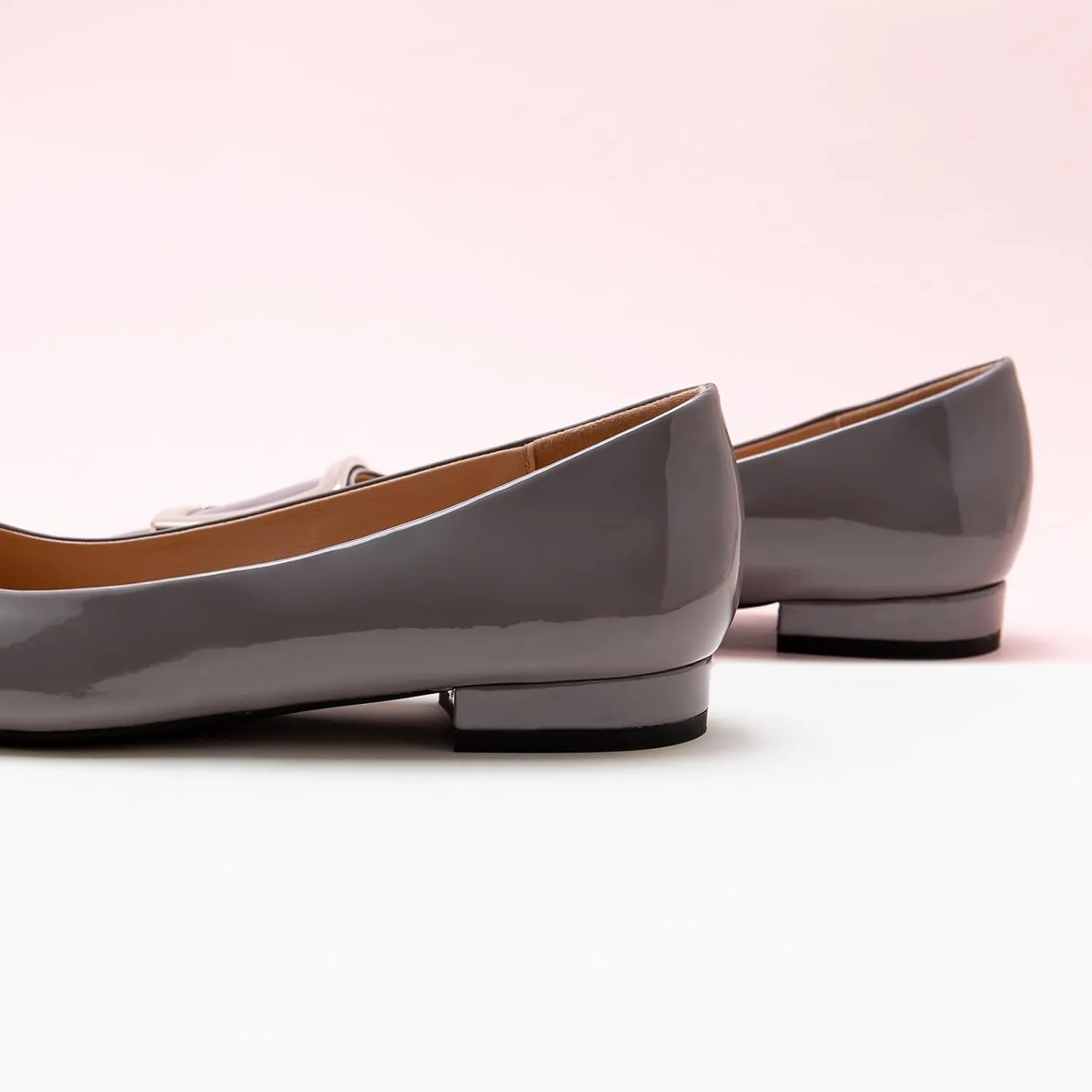 C.Paravano Flats Shoes for Women Pointed Toe Flats Dressy Flats Ballet Flats Shoes Patent Leather Shoes Comfortable Slip On Flat
