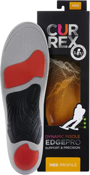 CURREX EdgePro Thermo Regulating Ski Boot Insoles for Snowboarding, Skiing, & Winter Sports – Ski Boot Inserts with Shock Absorbing Cushioning – for Men & Women – Medium Arch, XL