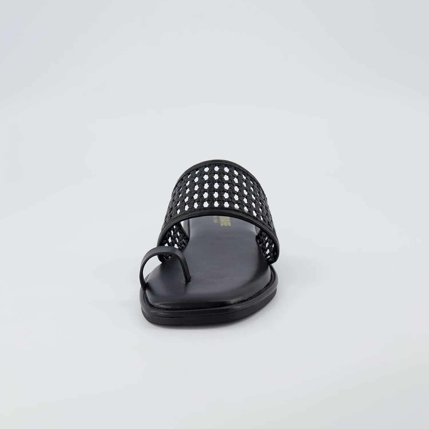 CUSHIONAIRE Women's Kiss toe ring basket weave sandal  Memory Foam, Wide Widths Available