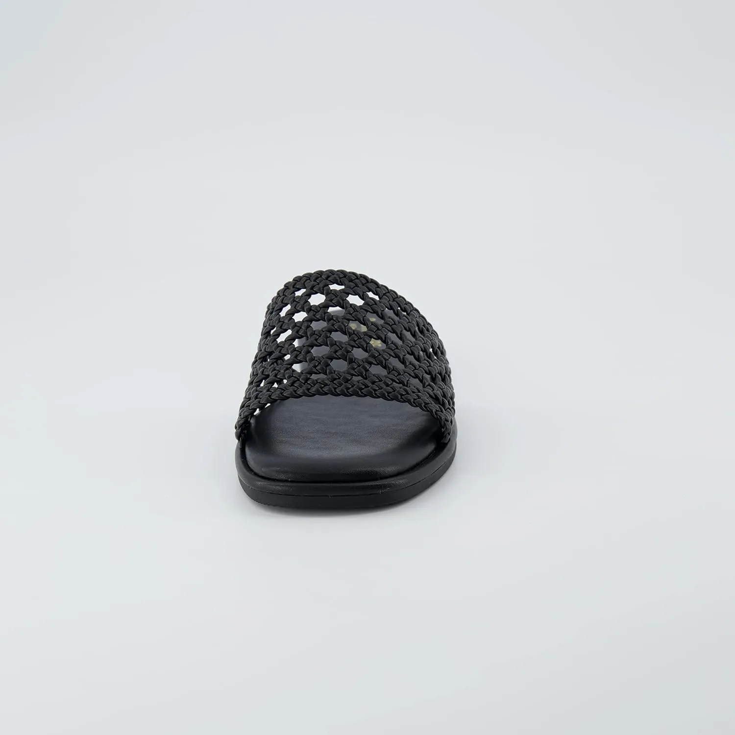 CUSHIONAIRE Women's Temptest basket weave slide sandal  Memory Foam, Wide Widths Available