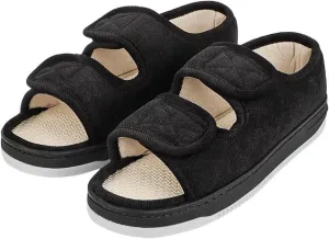 Diabetic Sandals for Men Wide Width Edema Swollen Slippers Adjustable Open Toe Surgical Shoes Anti-skid Breathable Orthopedic Footwear Memory Foam Soft Elderly Sandals