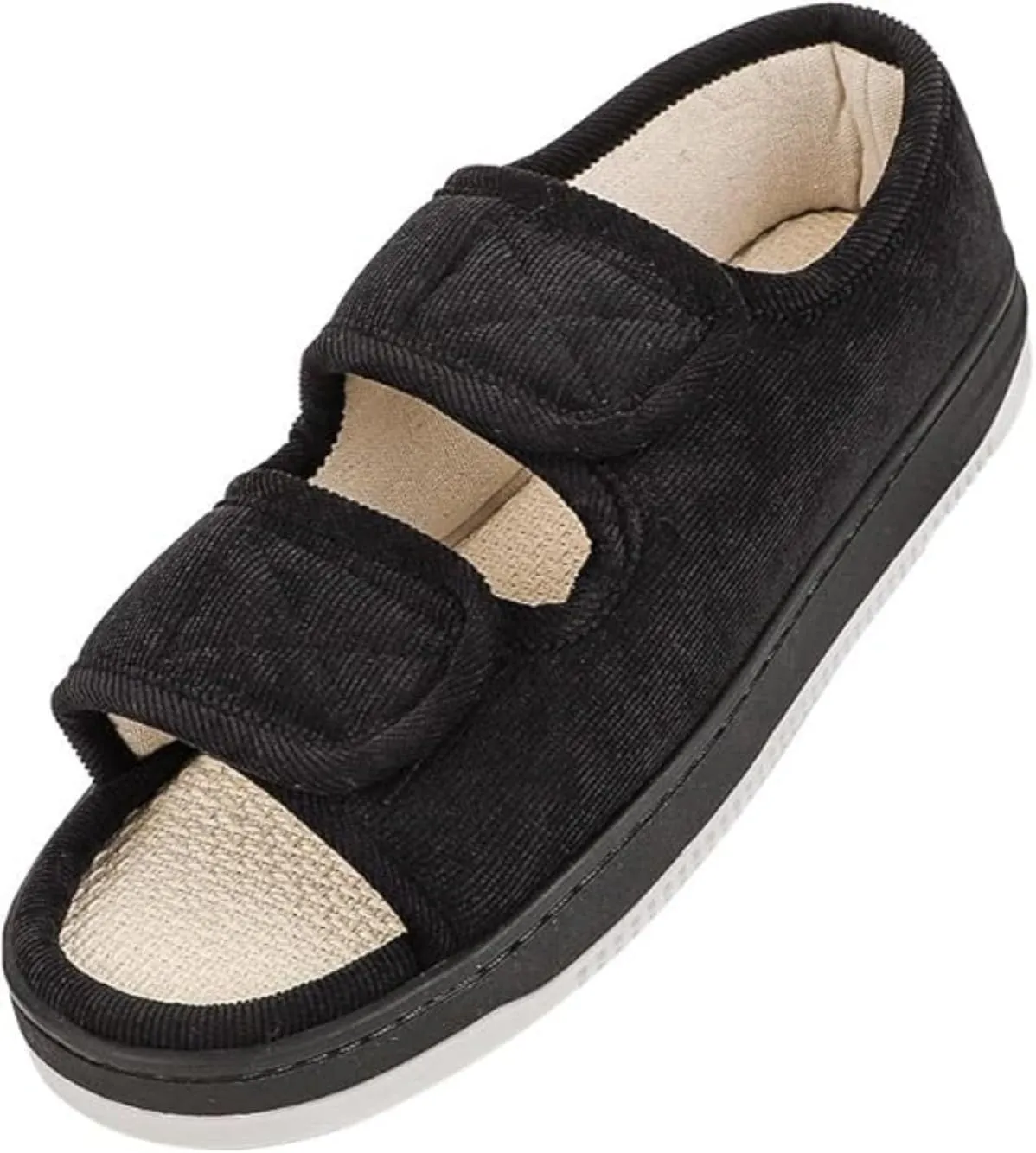 Diabetic Sandals for Men Wide Width Edema Swollen Slippers Adjustable Open Toe Surgical Shoes Anti-skid Breathable Orthopedic Footwear Memory Foam Soft Elderly Sandals