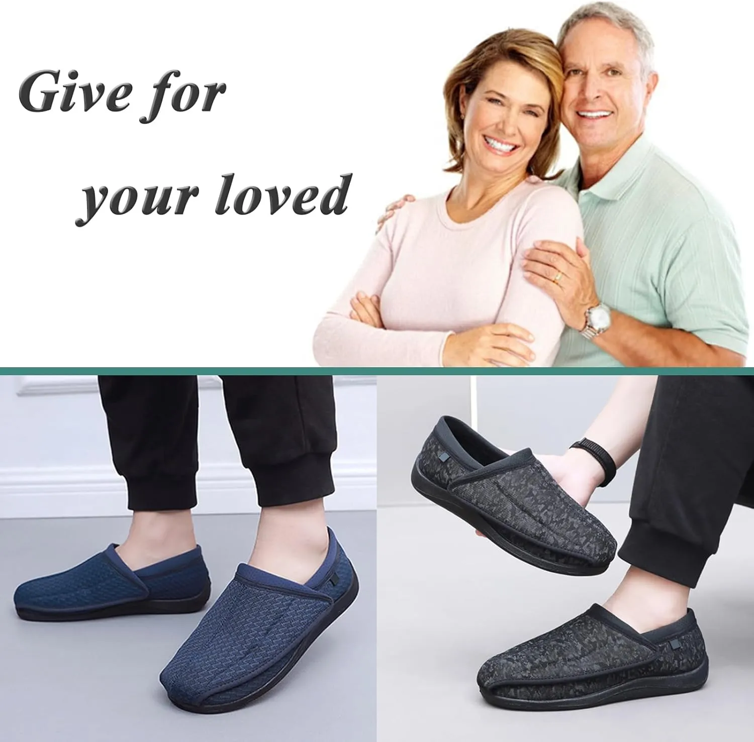 Diabetic Sandals for Women's, Men Adjustable Sandals, Lightweigh Non Slip Slippers, Comfortablet Women's Elderly Sandals for Plantar Fasciitis, Arthritis Edema, 6 Wide