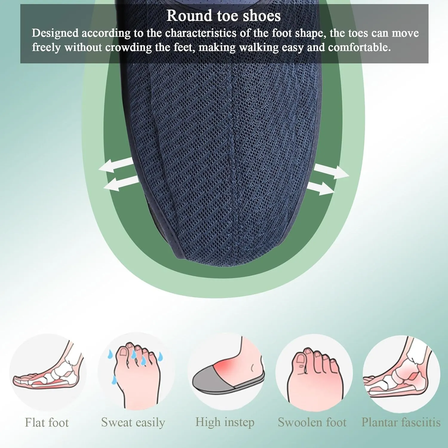 Diabetic Sandals for Women's, Men Adjustable Sandals, Lightweigh Non Slip Slippers, Comfortablet Women's Elderly Sandals for Plantar Fasciitis, Arthritis Edema, 6 Wide