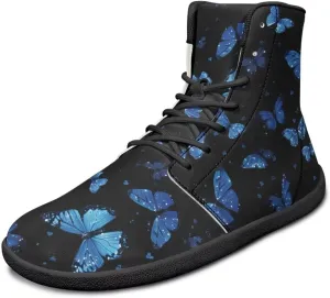 Doojoayie Gothic Barefoot Walking Shoes Women High Top Sneakers PU Leather Shoes