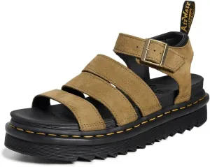 Dr. Martens Women's Blaire Nubuck Fisherman Sandal, Muted Olive, 9