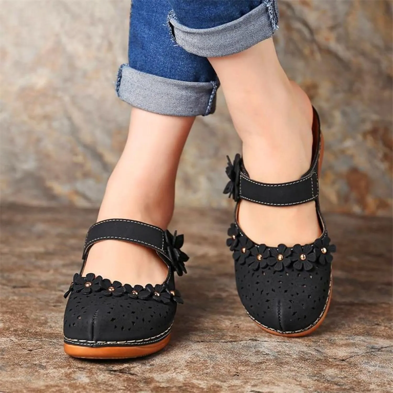 Dressy Summer Sandals for Women 2025 Closed Toe Wedge Sandals Casual Walking Shoes Hollow Out Breathable Cooling Comfort Wear Shoes Office Work Sandal Lightweight Platform Sandal for Vacation Beach