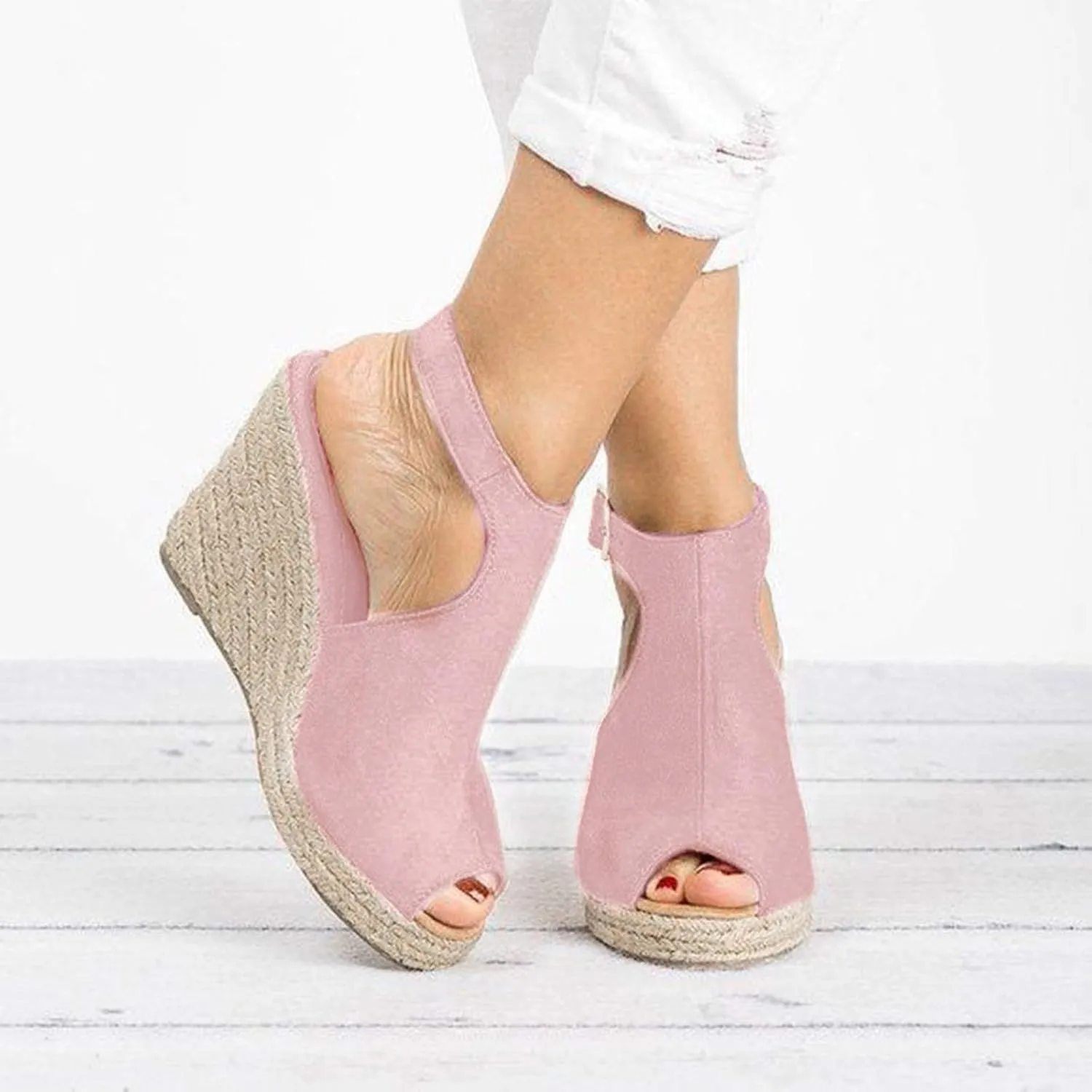 Eduavar Wedge Sandals for Women, Sandals Women Retro Roman Sandals Summer Breathable Sandals Outdoor Flip Flops