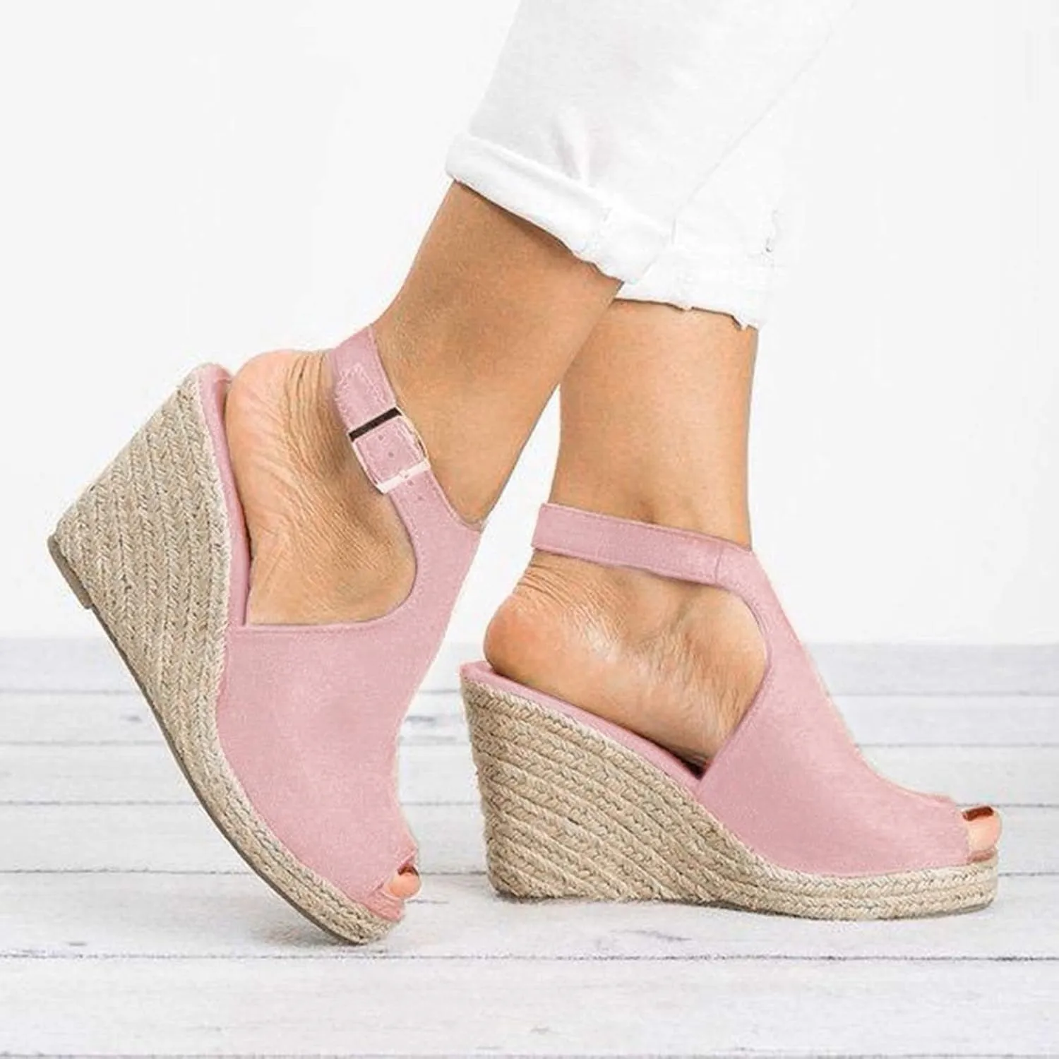 Eduavar Wedge Sandals for Women, Sandals Women Retro Roman Sandals Summer Breathable Sandals Outdoor Flip Flops