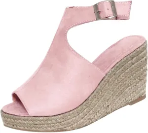 Eduavar Wedge Sandals for Women, Sandals Women Retro Roman Sandals Summer Breathable Sandals Outdoor Flip Flops