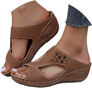 Eduavar Womens Sandals Dressy, Sandals Women Comfortable Sandals Slippers Open Toe Wedge Sandals with Arch Support