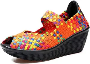 EnllerviiD Women's Wedge Mary Jane Sandals