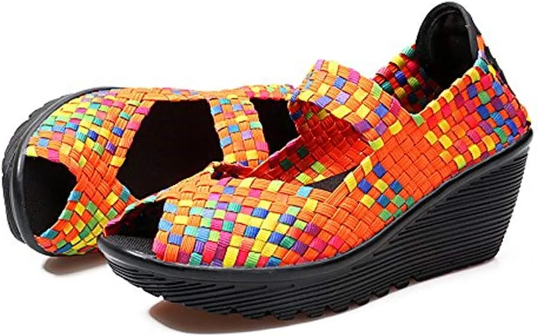 EnllerviiD Women's Wedge Mary Jane Sandals