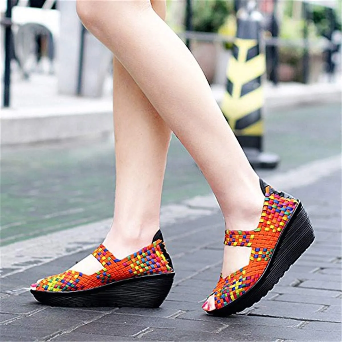 EnllerviiD Women's Wedge Mary Jane Sandals