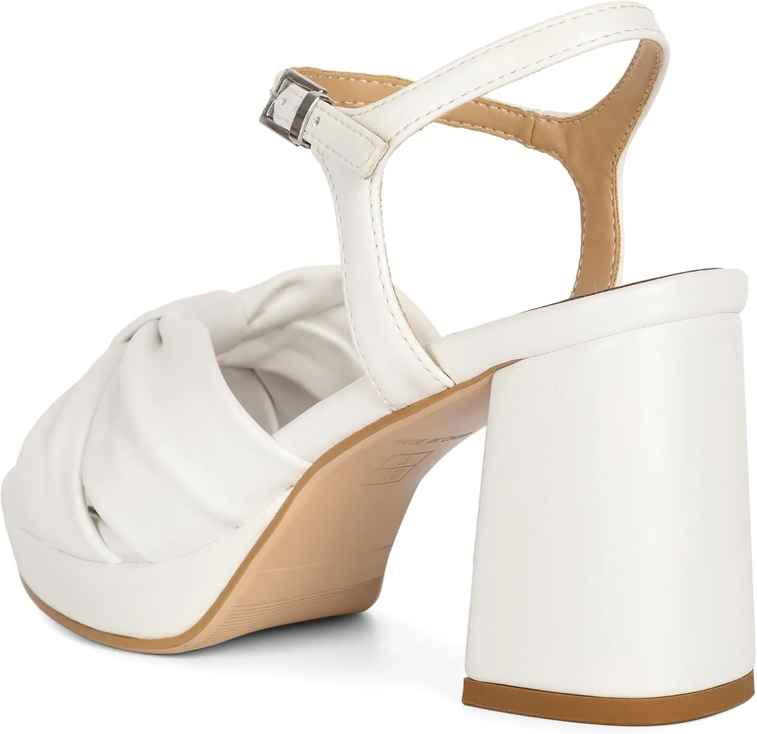 Esvowido Chunky Platform Heels for Women Open Toe Bow Heels with Ankle Strap Wedding Party Office Summer Sandals