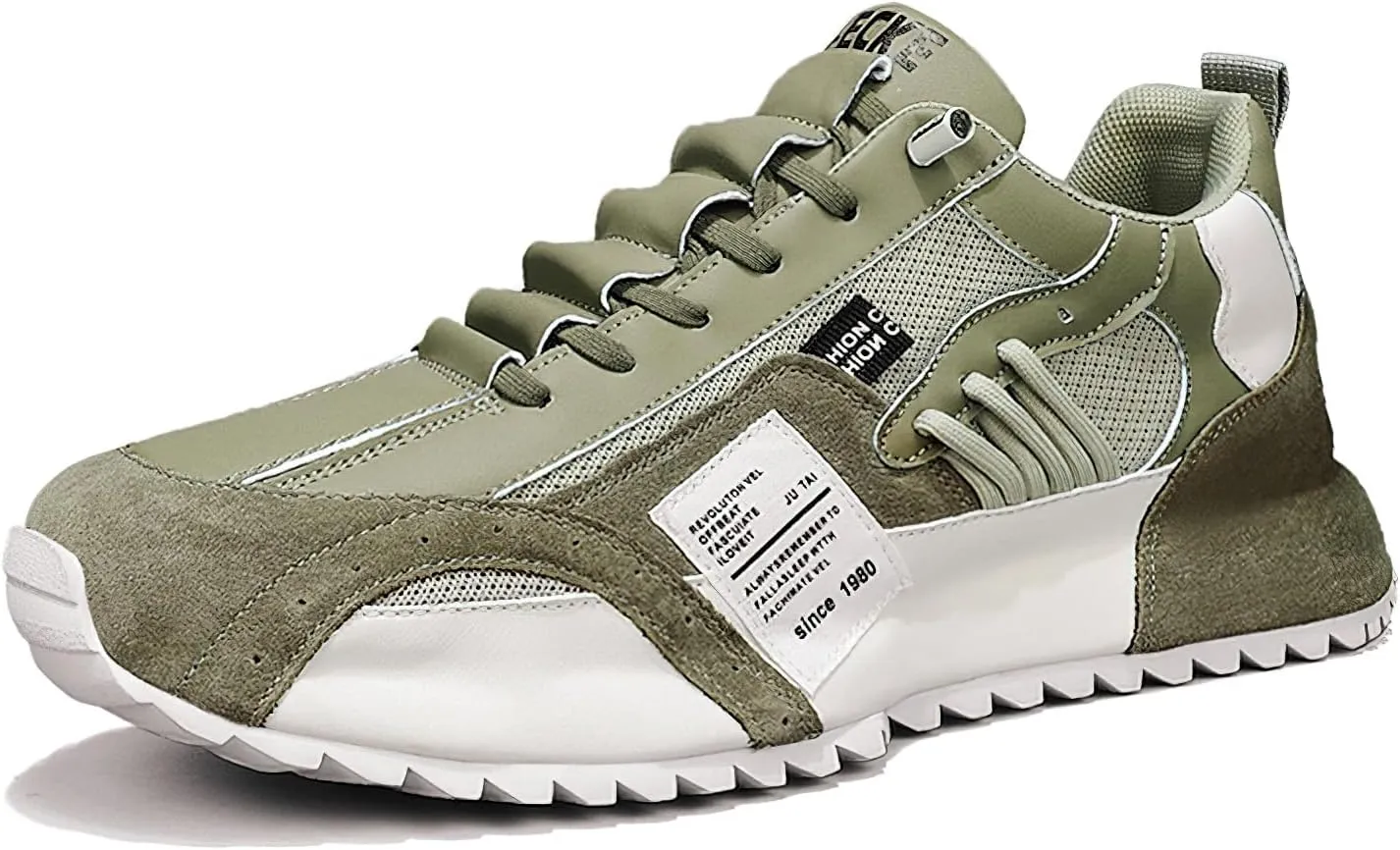 Exusiai Men's Casual Fashion Sports Shoes Low-Top Breathable Fabric Upper Round Toe Cap Sneakers Outdoor Walking Jogging