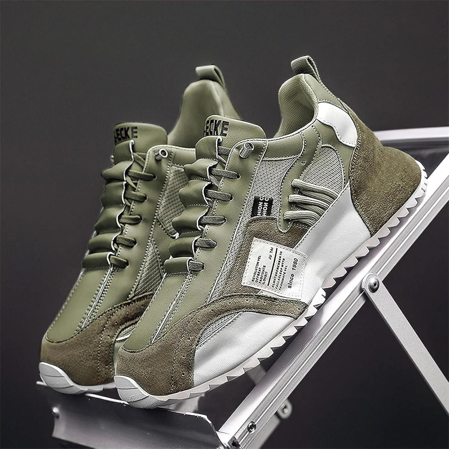 Exusiai Men's Casual Fashion Sports Shoes Low-Top Breathable Fabric Upper Round Toe Cap Sneakers Outdoor Walking Jogging