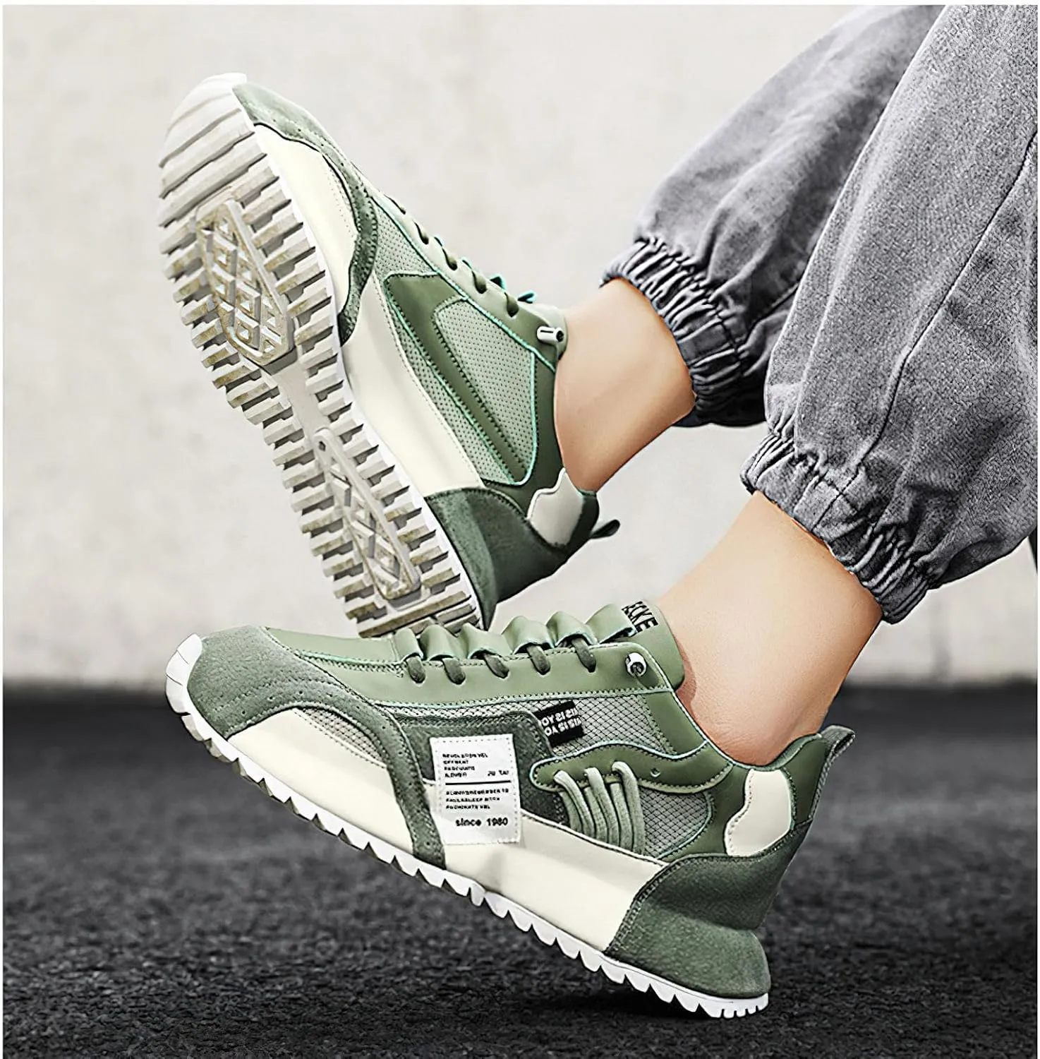 Exusiai Men's Casual Fashion Sports Shoes Low-Top Breathable Fabric Upper Round Toe Cap Sneakers Outdoor Walking Jogging