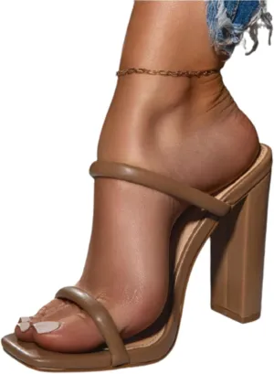 Fashion Women High Heels Sandals, Women's Banquet Sandals Waterproof Platform Toe Sandals (Color : Coffee, Size : 7.5)