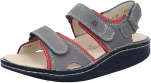 Finn Comfort Womens Yuma 1561 Grey/Sandia Nubuck Sandals 40 EU