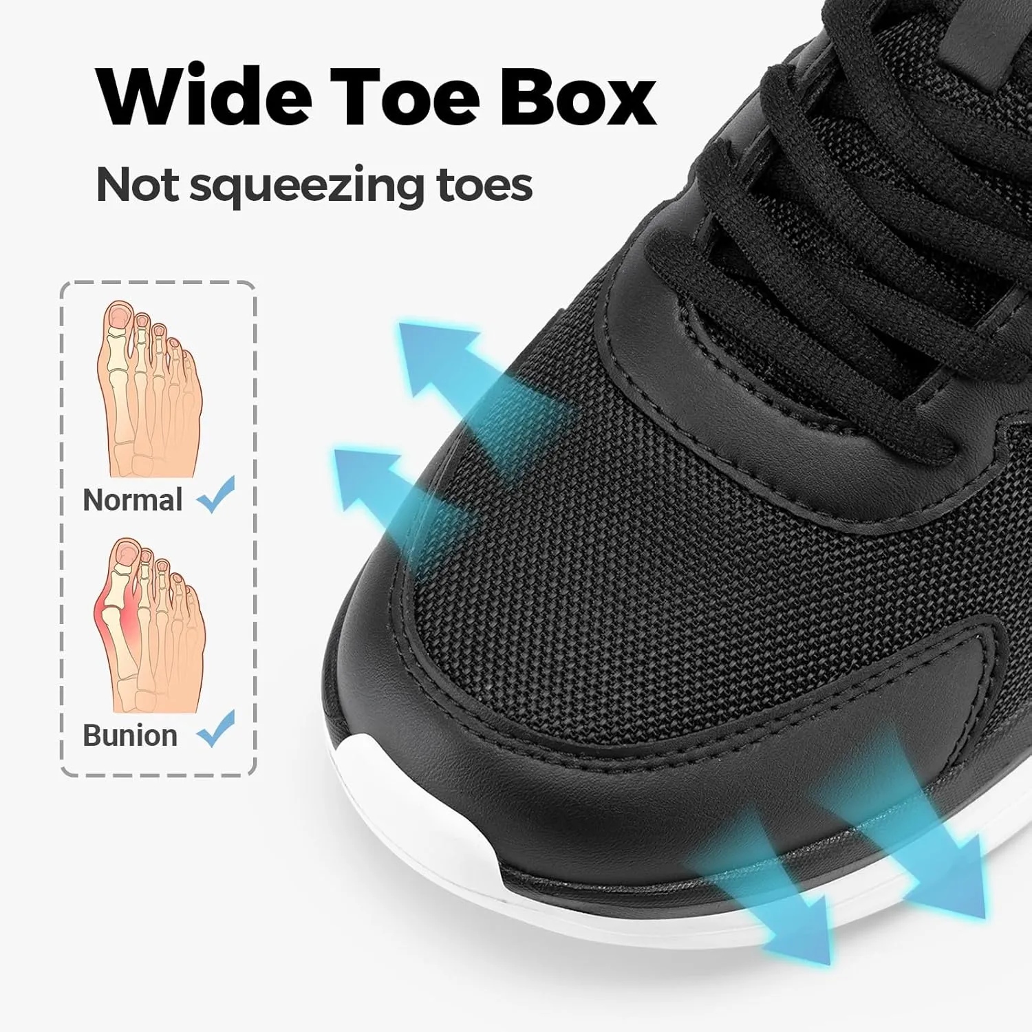 FitVille Men's Walking Shoes Wide Width Lightweight Comfortable Sneakers Max Cushioning Shoes for Plantar Fasciitis Relief