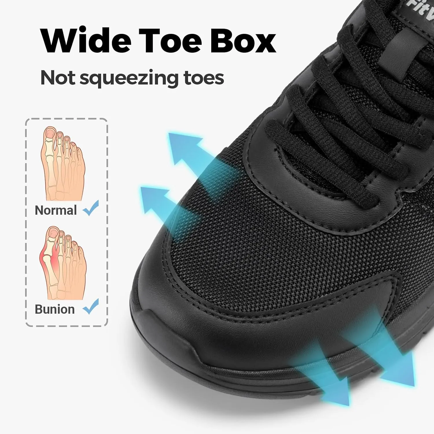 FitVille Men's Walking Shoes Wide Width Lightweight Comfortable Sneakers Max Cushioning Shoes for Plantar Fasciitis Relief