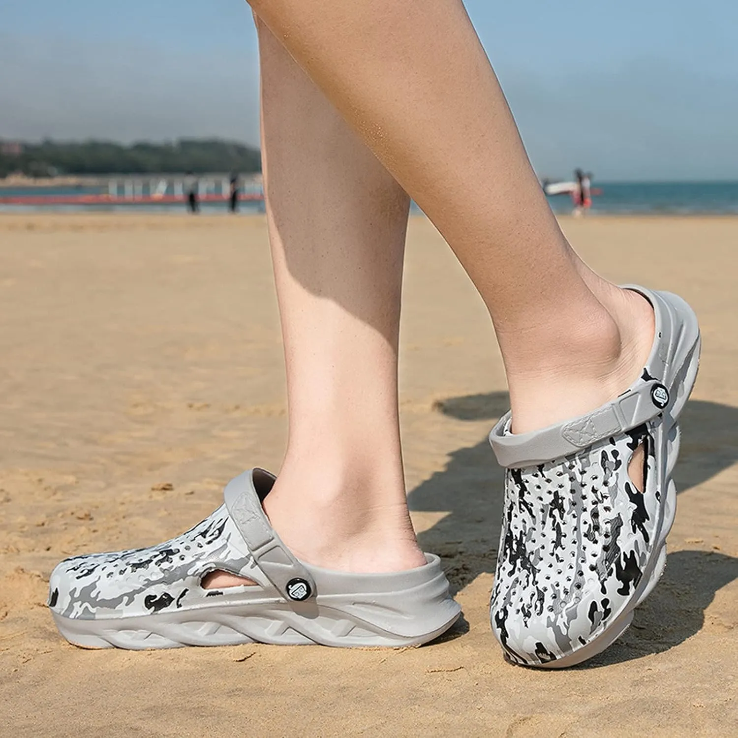 FLIOZY Garden Clogs Mens Water Clogs Summer Breathable Sports Sandals Slip On Beach Sandals Outdoor Indoor Garden Shoes