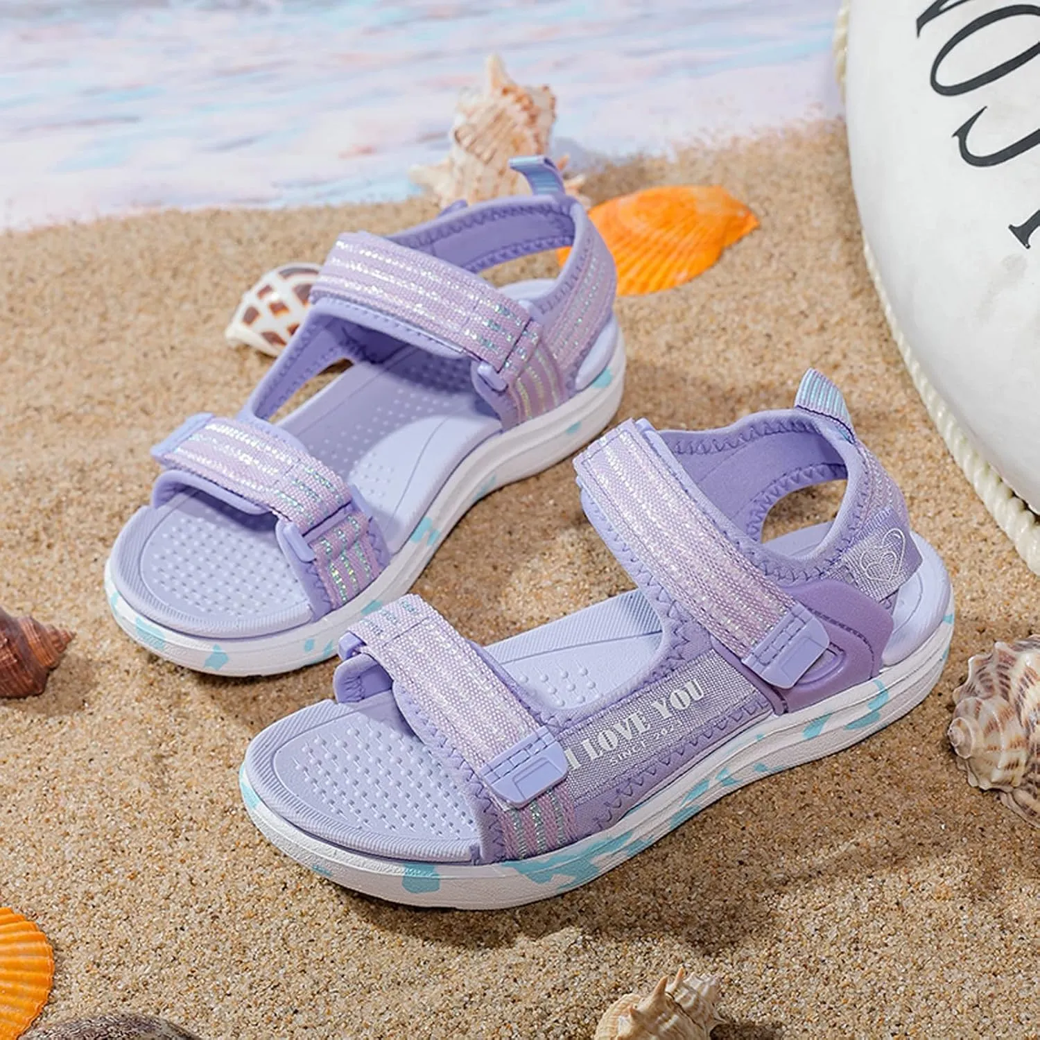 FLIOZY Sandals Girl's Hiking Sandals Kids Adjustable Straps Open Toe Sport Sandals Toddler Summer Sports Outdoor Shoes