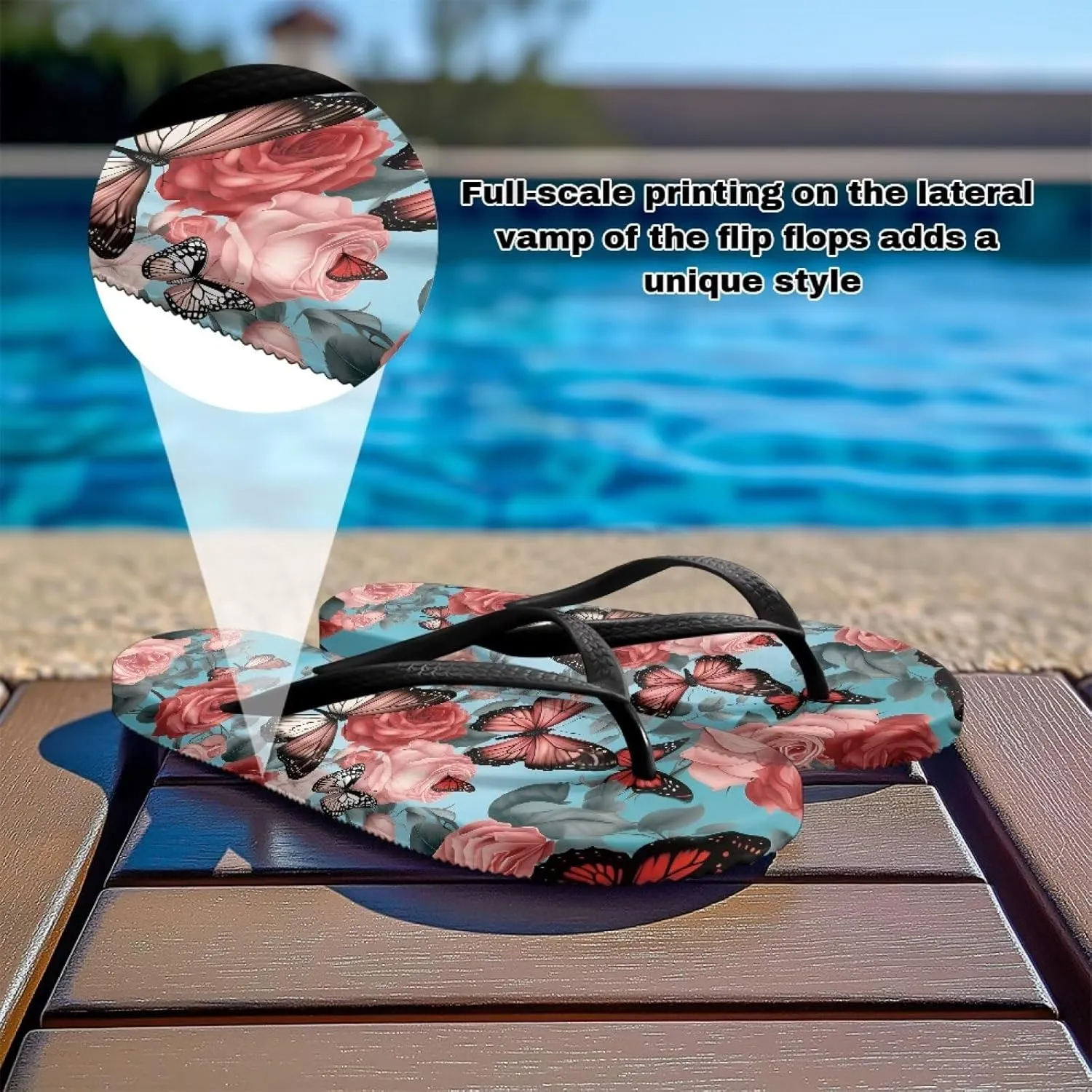 Flip Flops For Women Sandals Non-Slip Bathroom Shower Shoes Fashion Cushion Indoor and Outdoor Sandals SizeUS 5-9