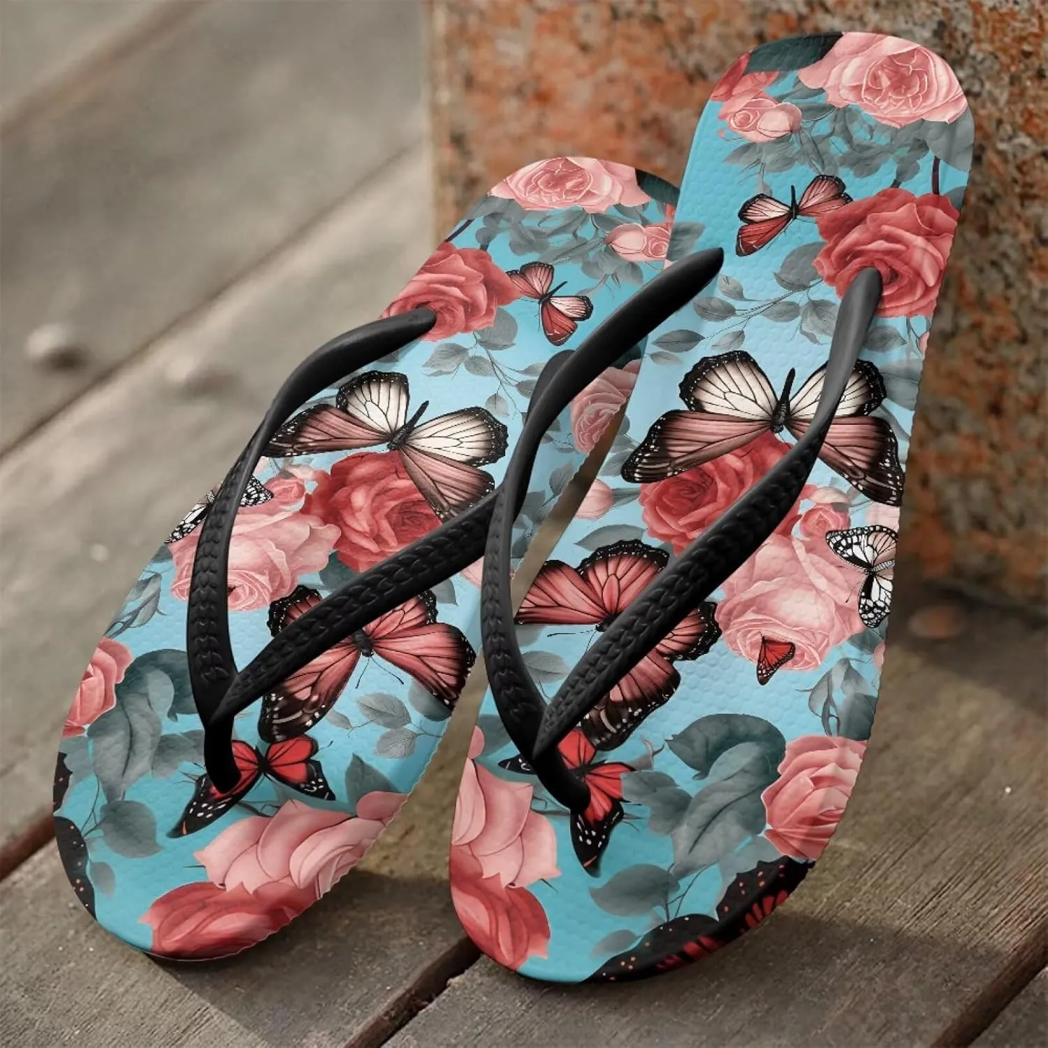 Flip Flops For Women Sandals Non-Slip Bathroom Shower Shoes Fashion Cushion Indoor and Outdoor Sandals SizeUS 5-9