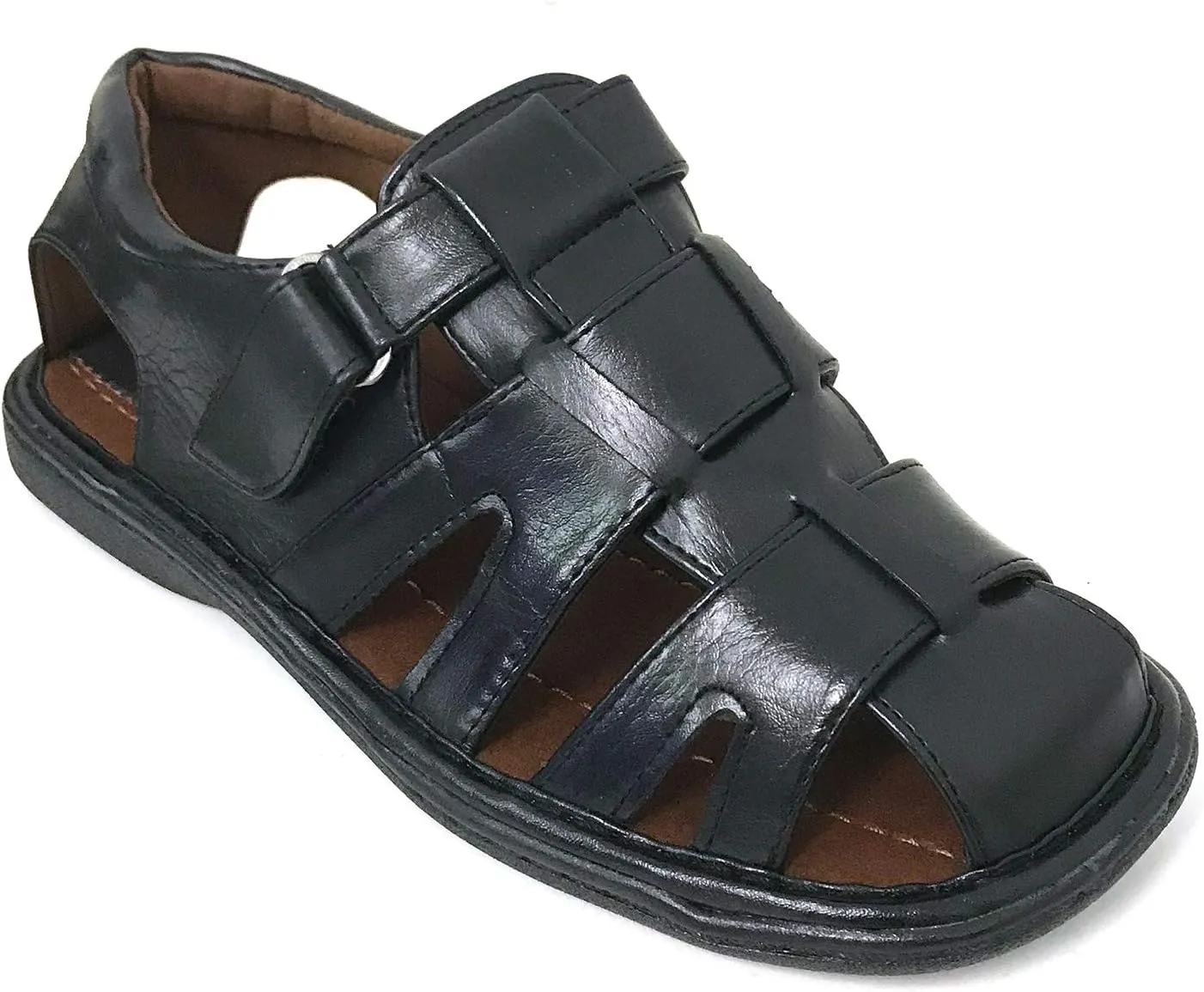 FLS Men's Sandals Closed Toe Adjustable Strap Buckle Fisherman Casual