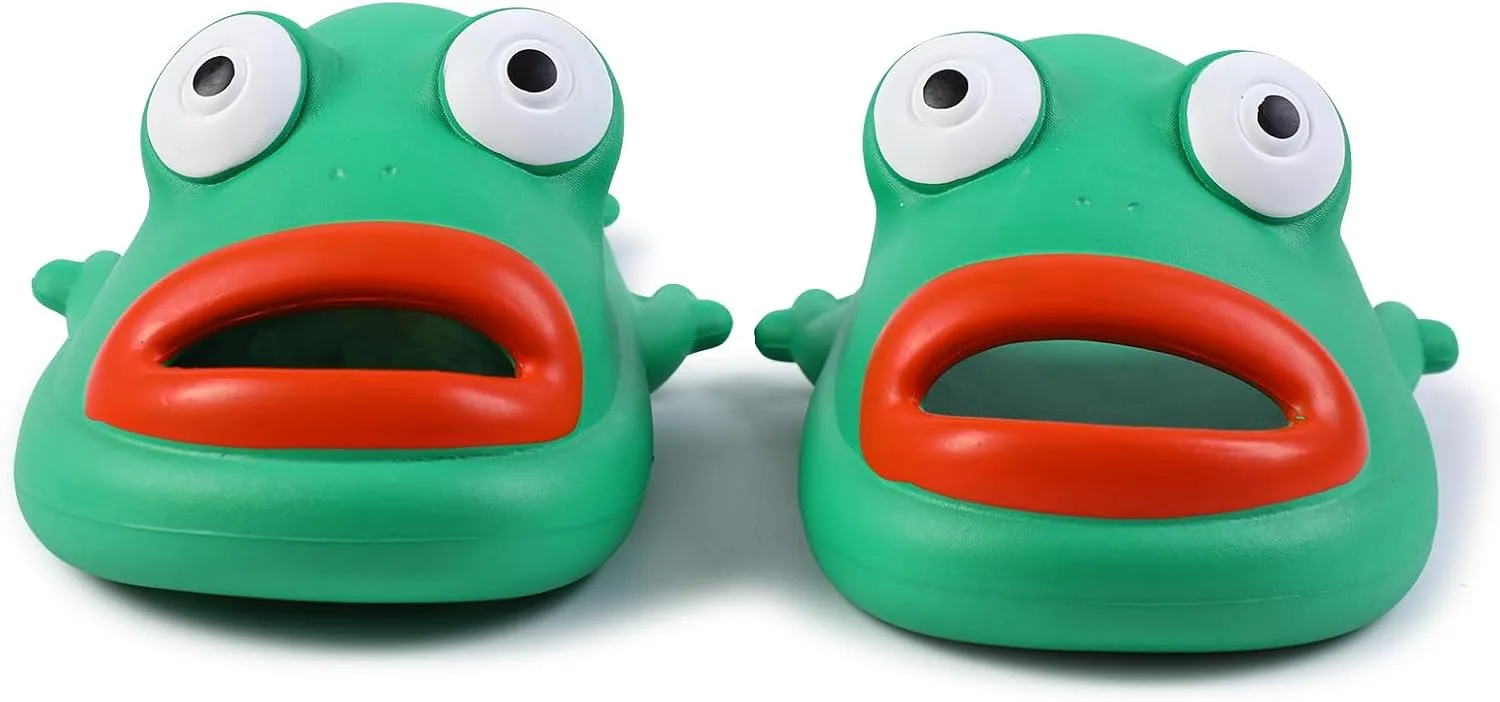 Frog Slippers Man Funny Fish Sandals Frog Sandals Beach Pool Shower Bass Shoes Cartoon Flip Flops Slides
