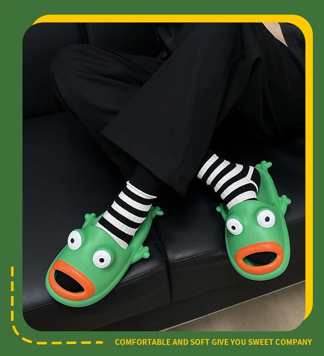 Frog Slippers Man Funny Fish Sandals Frog Sandals Beach Pool Shower Bass Shoes Cartoon Flip Flops Slides