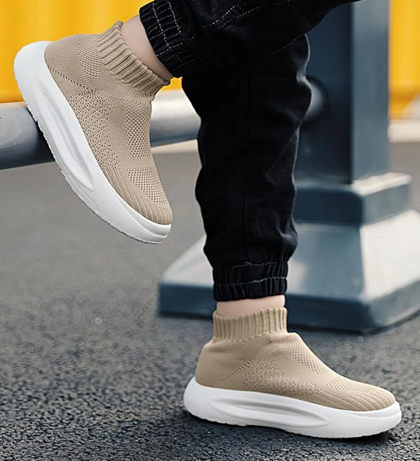 FUNCOS Kids High Top Sneakers | Lightweight Comfort Running Shoes | Non-Slip & Breathable Design | Machine Washable for Summer Activities