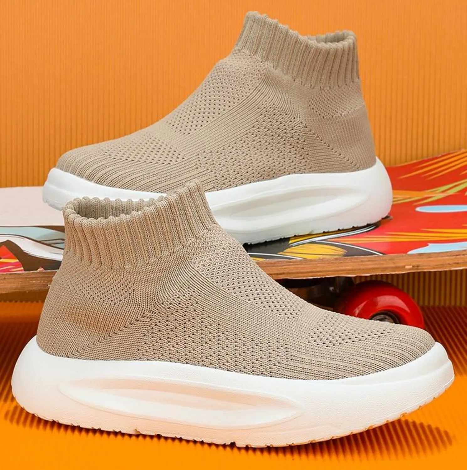FUNCOS Kids High Top Sneakers | Lightweight Comfort Running Shoes | Non-Slip & Breathable Design | Machine Washable for Summer Activities