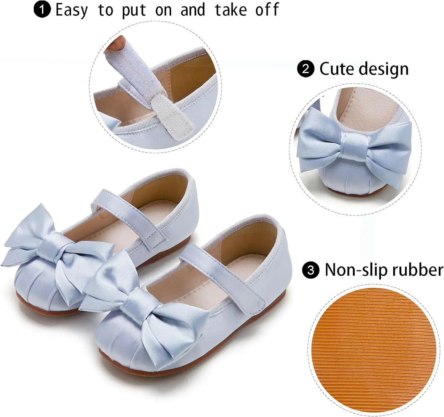 GINFIVE Toddler Girls Dress Shoes Little Girls Mary Janes Ballerina Flats Shoes Toddler