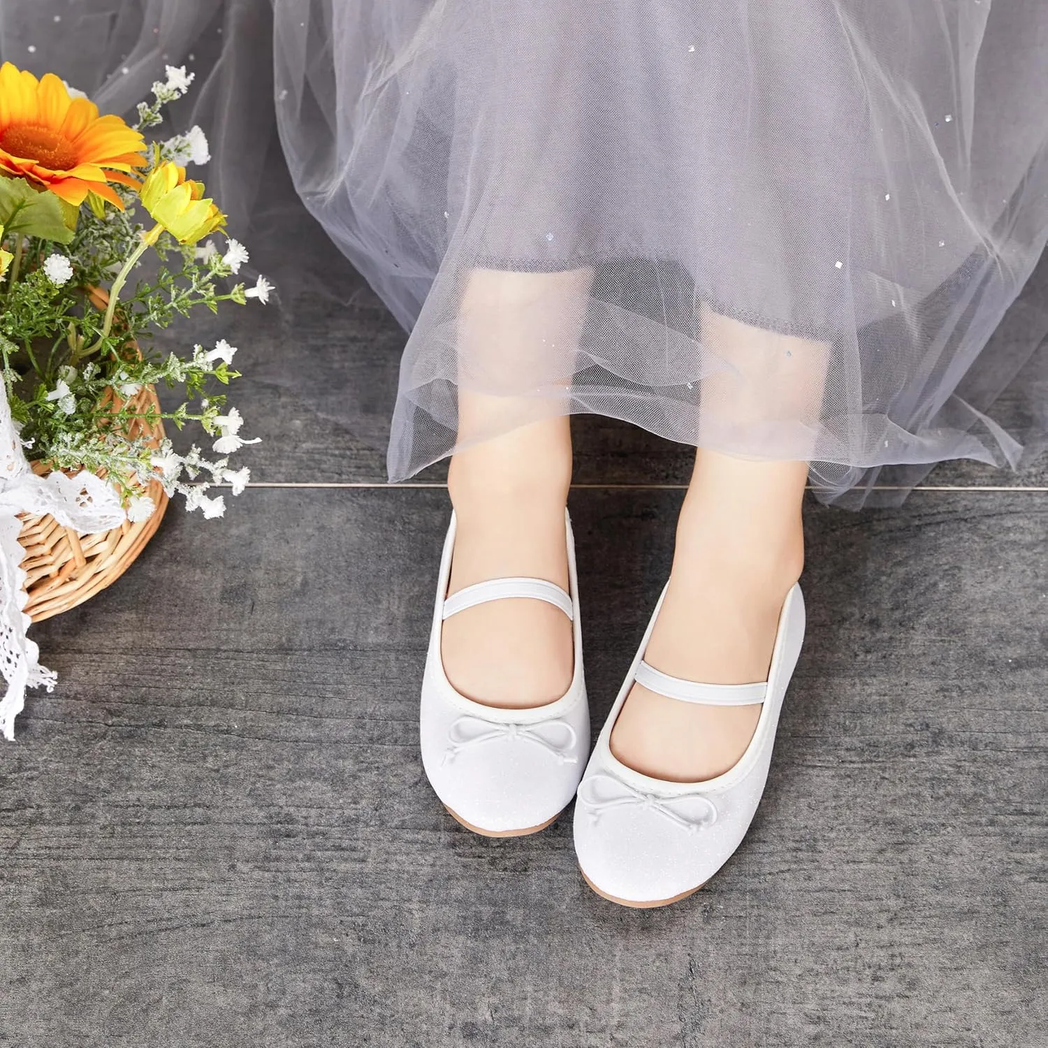 GINFIVE Toddler Girls Dress Shoes Little Girls Mary Janes Ballerina Flats Shoes Toddler