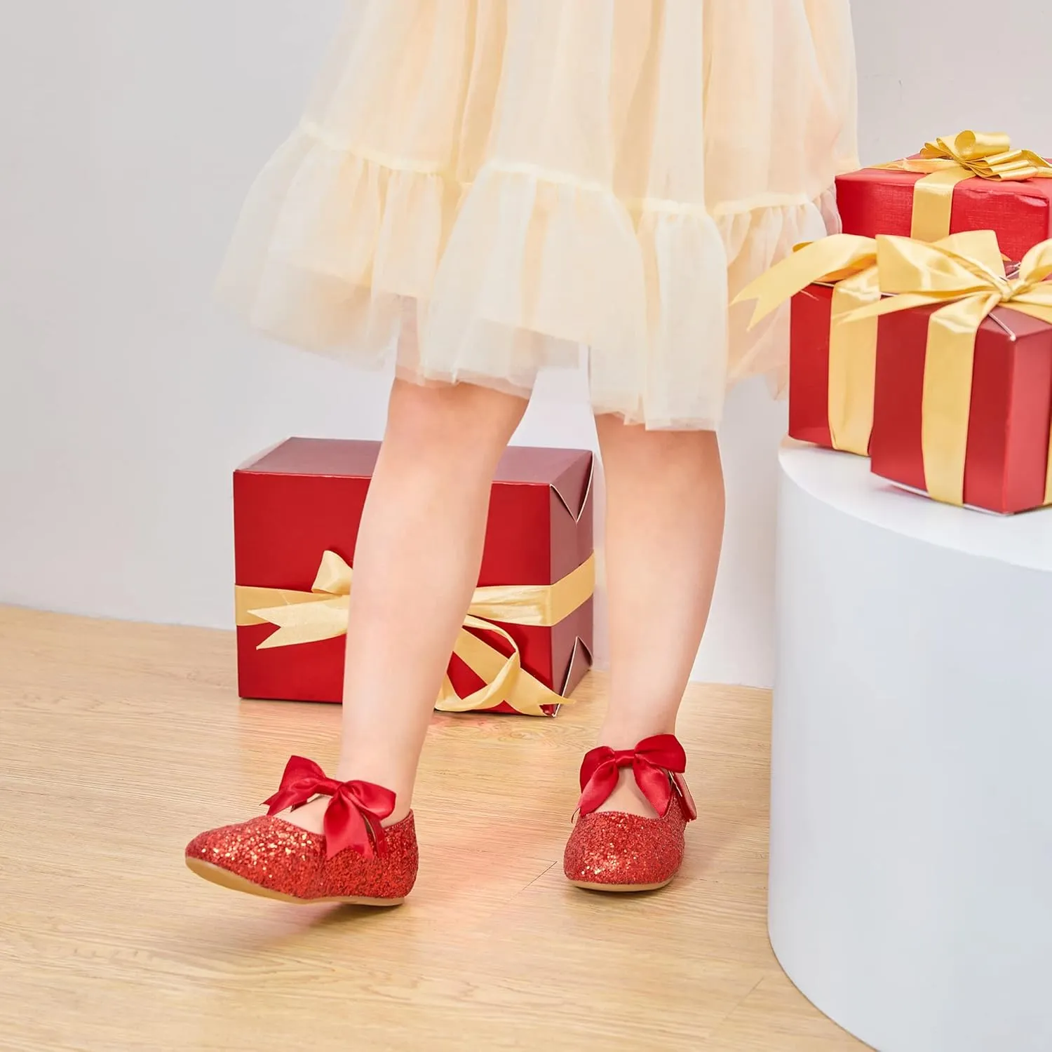 GINFIVE Toddler Girls Dress Shoes Little Girls Mary Janes Ballerina Flats Shoes Toddler