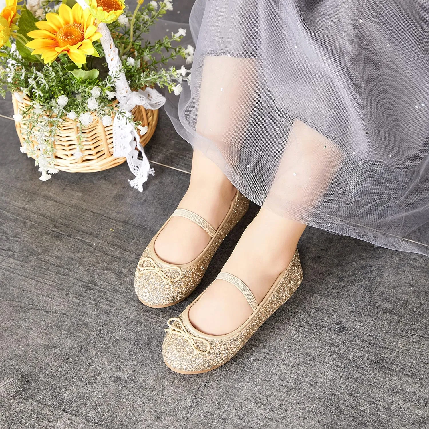 GINFIVE Toddler Girls Dress Shoes Little Girls Mary Janes Ballerina Flats Shoes Toddler