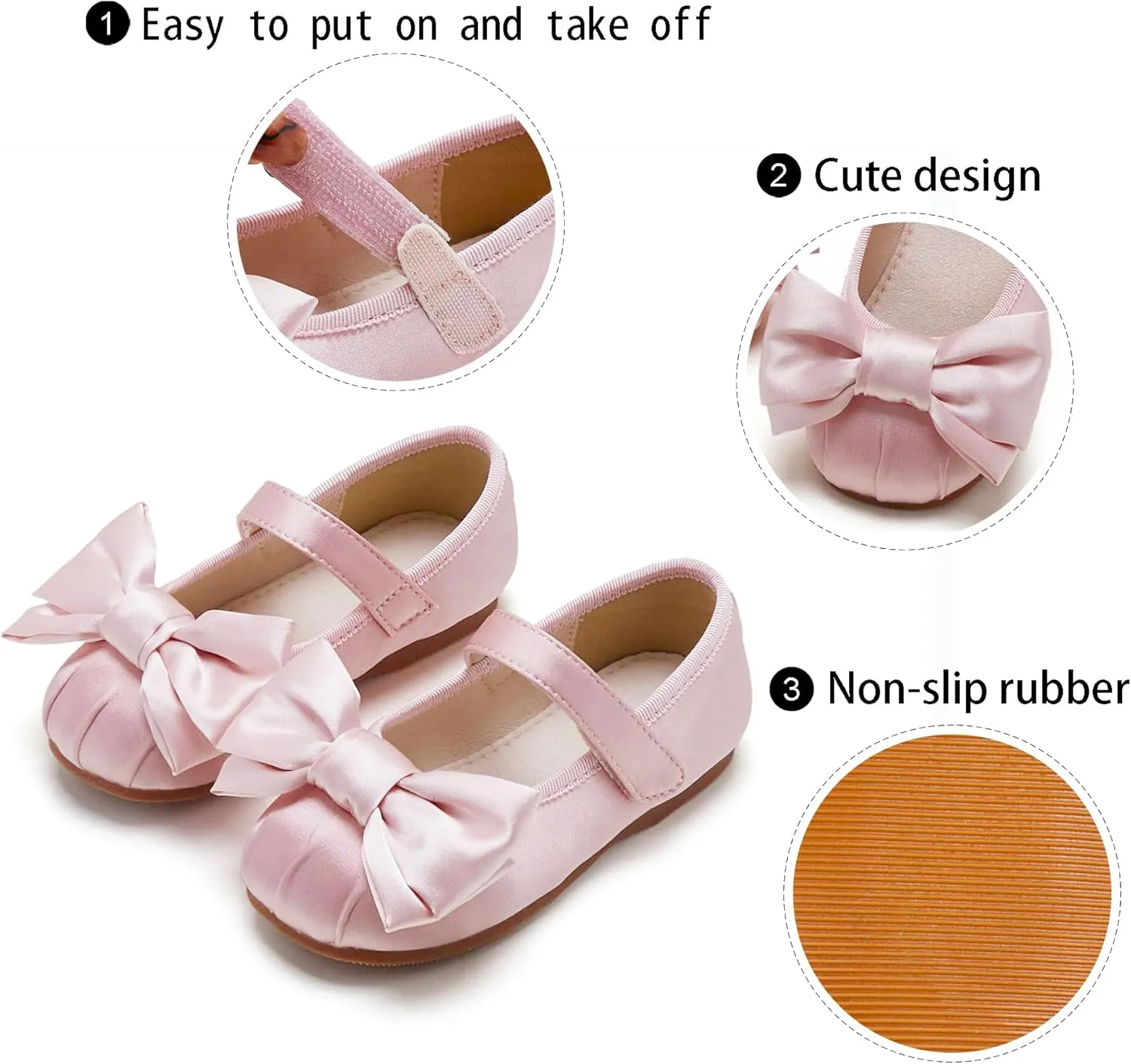 GINFIVE Toddler Girls Dress Shoes Little Girls Mary Janes Ballerina Flats Shoes Toddler