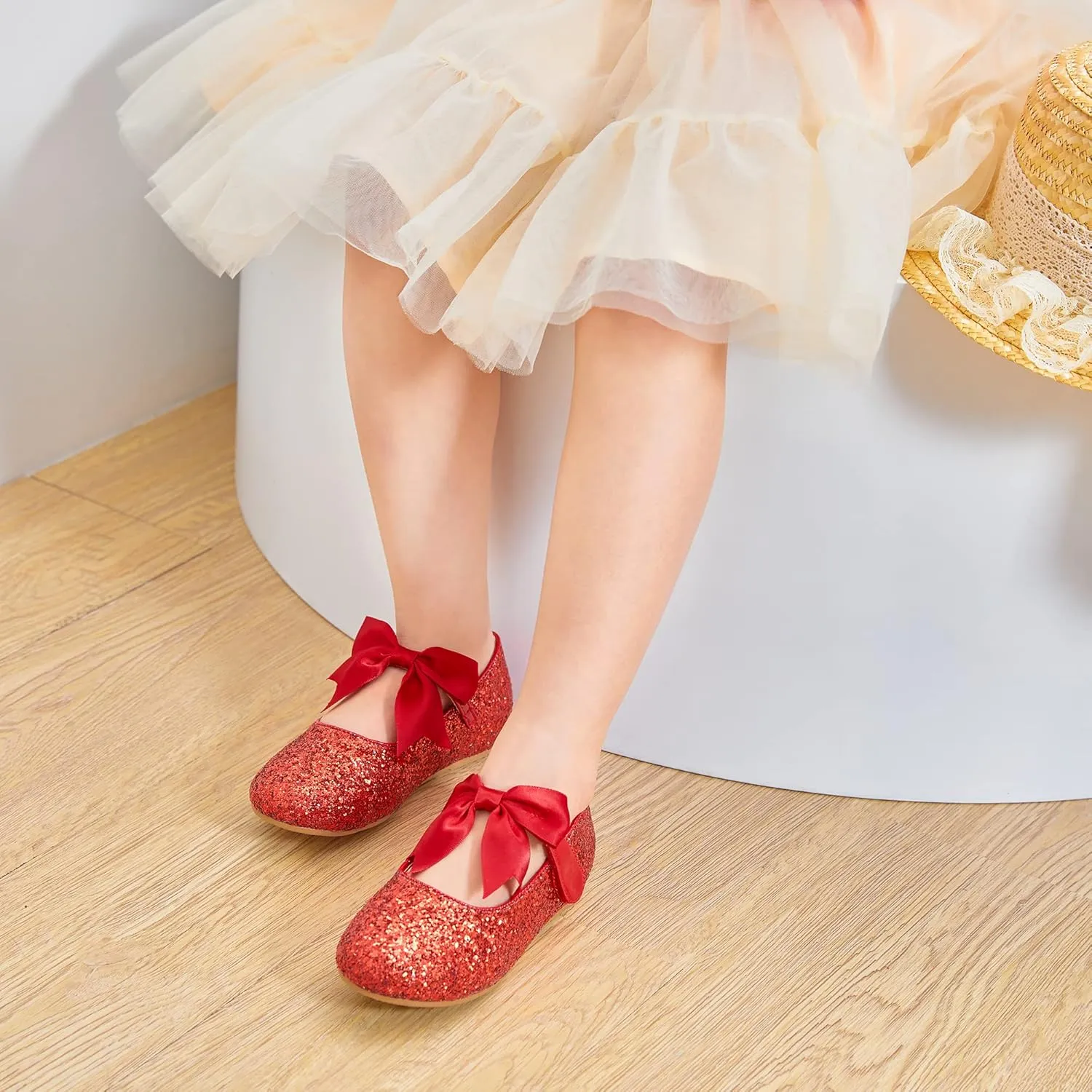GINFIVE Toddler Girls Dress Shoes Little Girls Mary Janes Ballerina Flats Shoes Toddler