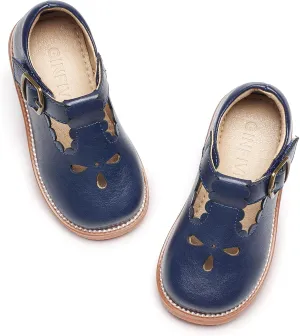GINFIVE Toddler Girls Dress Shoes Little Kids Flats School Mary Janes Shoes