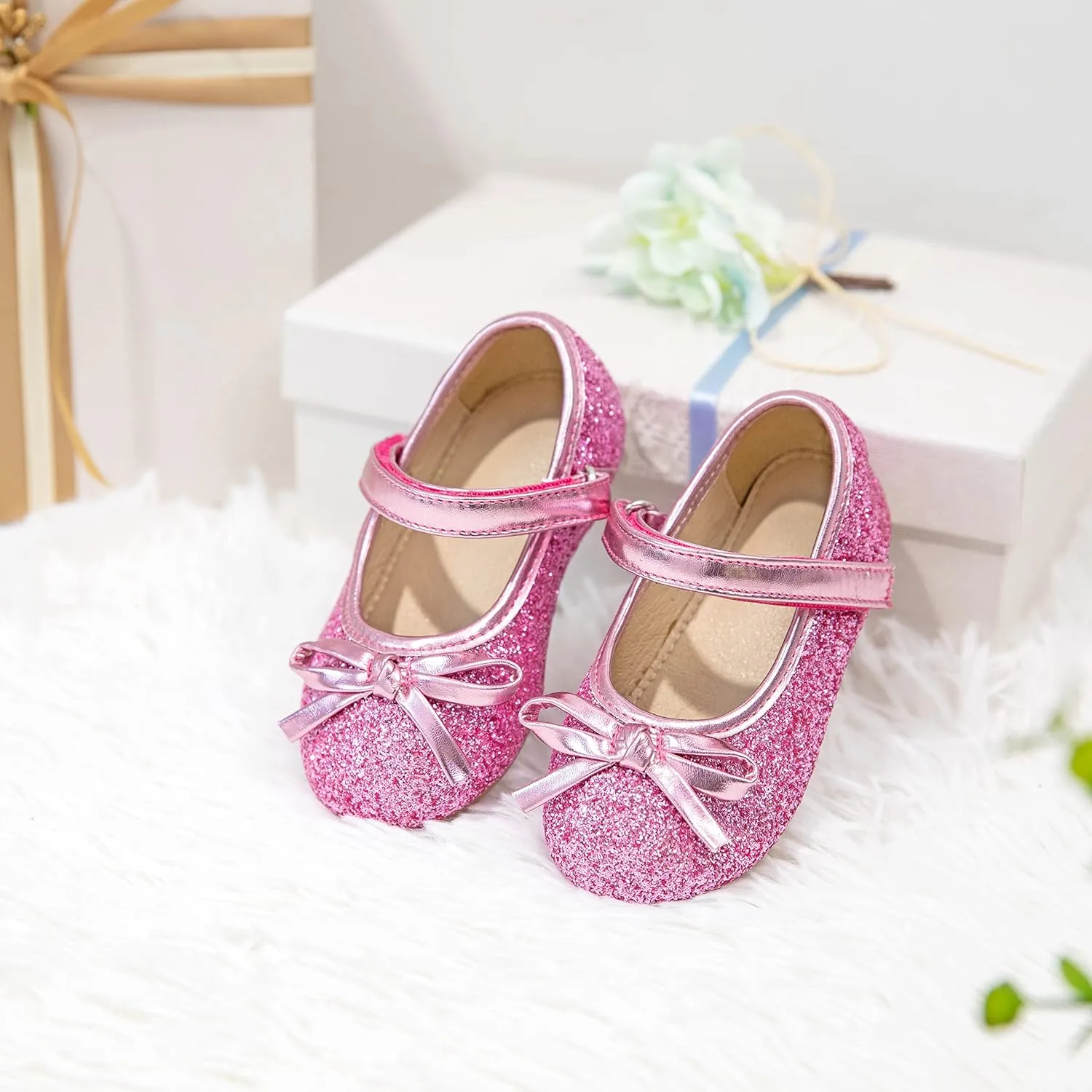 GINFIVE Toddler Girls Dress Shoes Mary Janes Ballerina Flats for Girls Shoes Toddler