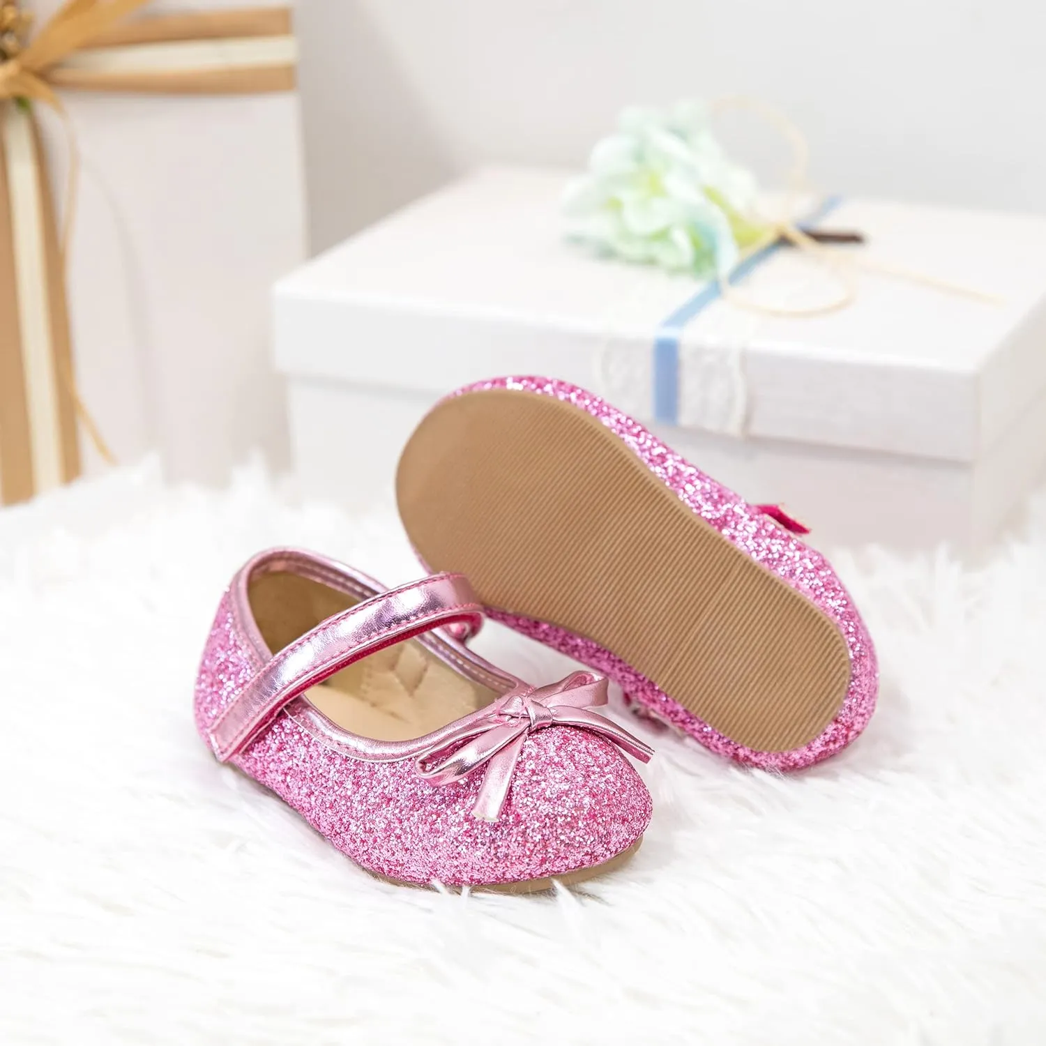 GINFIVE Toddler Girls Dress Shoes Mary Janes Ballerina Flats for Girls Shoes Toddler