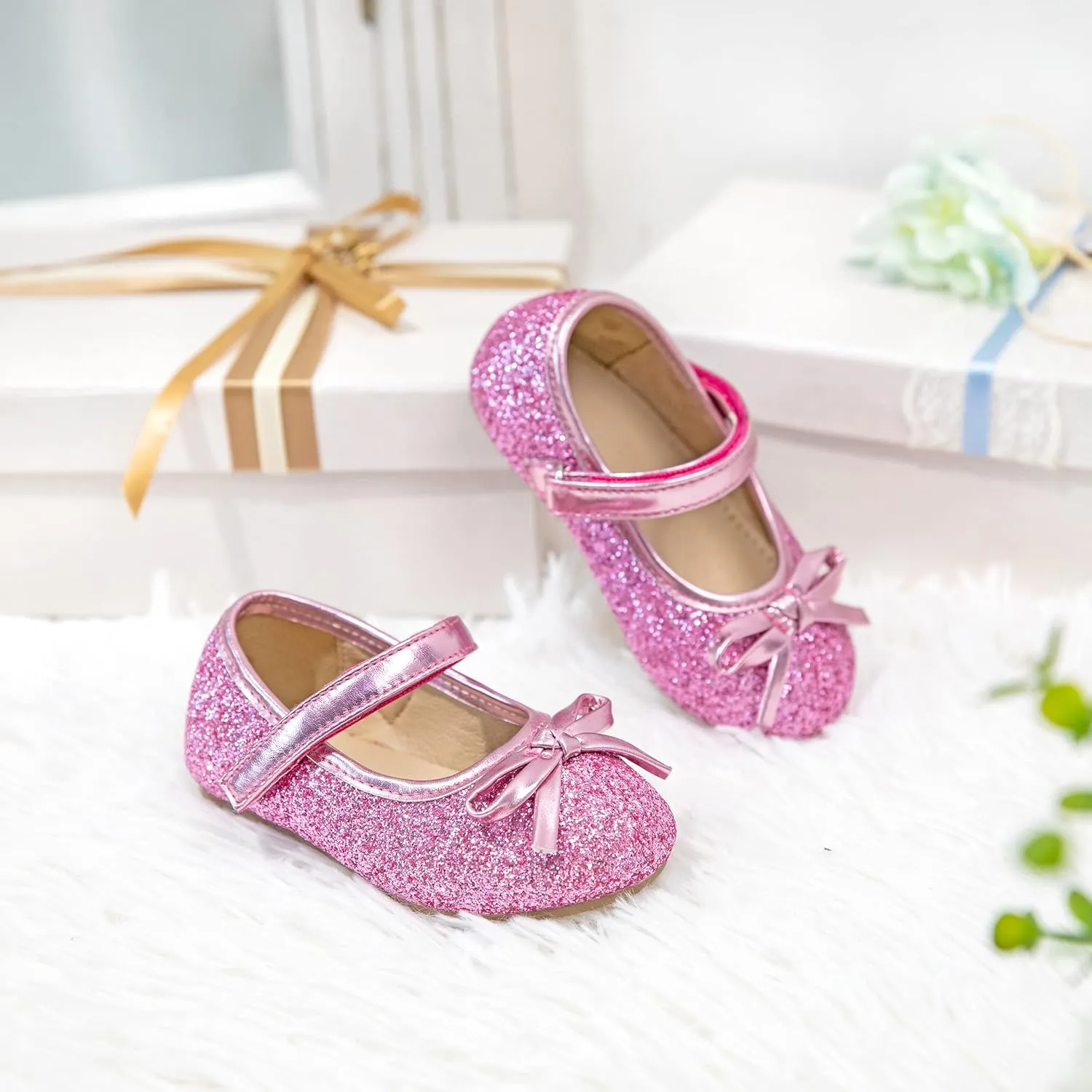 GINFIVE Toddler Girls Dress Shoes Mary Janes Ballerina Flats for Girls Shoes Toddler