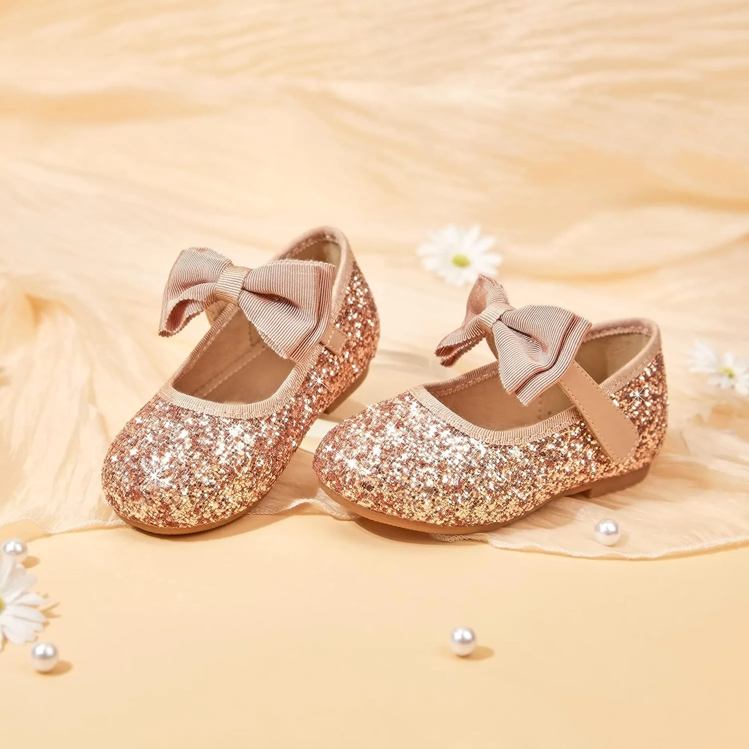 GINFIVE Toddler Girls Dress Shoes Mary Janes Ballerina Flats for Girls Shoes Toddler