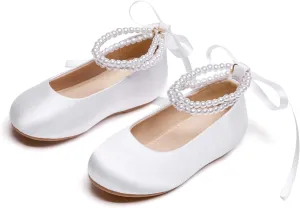 GINFIVE Toddler Girls Mary-Jane Little Girls Slip On Shoes Glitter Ballerina Flats Toddler